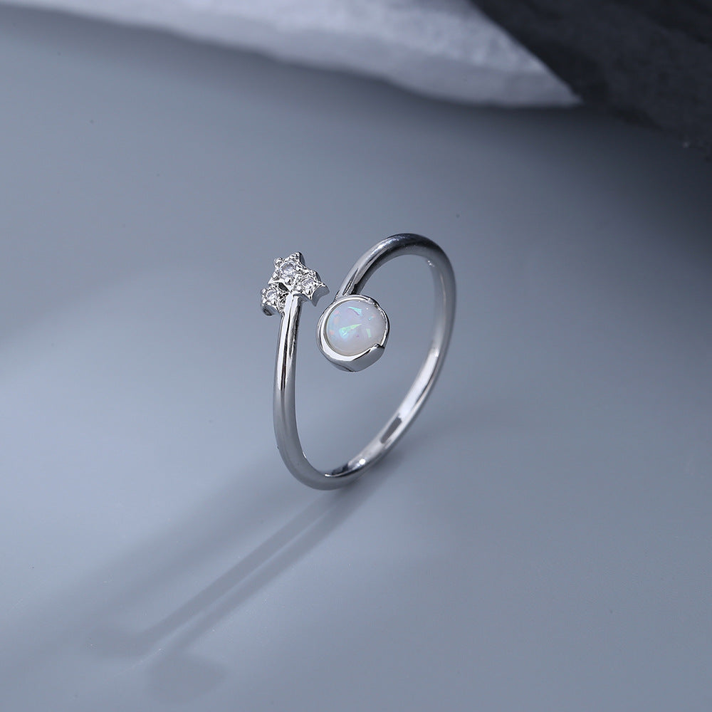 Imitation Opal Stone Female Synthetic Planet Rings