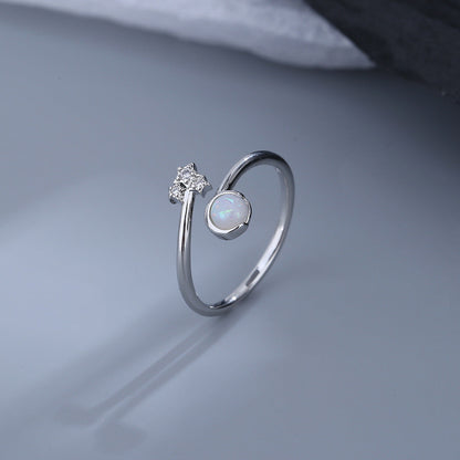 Imitation Opal Stone Female Synthetic Planet Rings