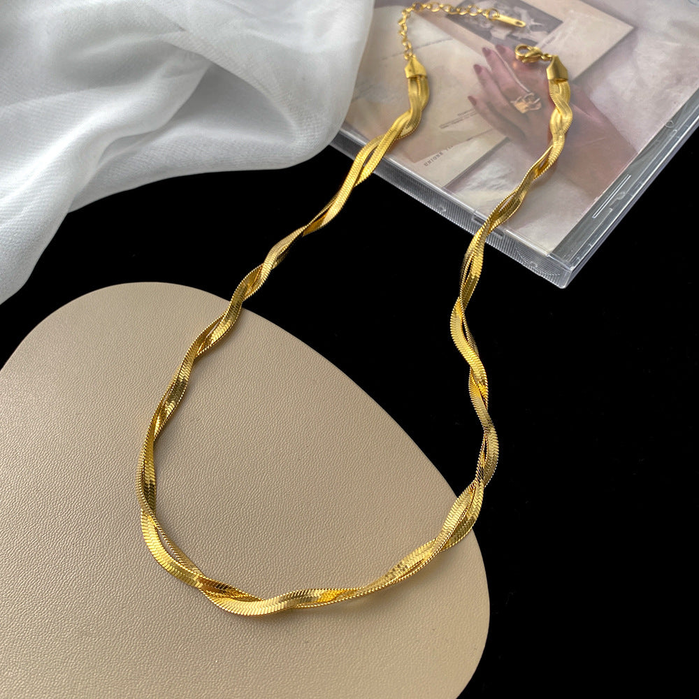 Women's High-grade Gold Cross Titanium Steel Cold Wind Necklaces