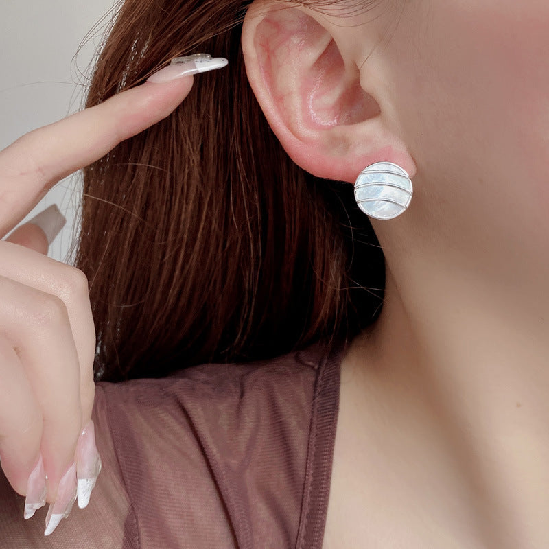 Women's Retro Sterling Sier Round Hollow Fritillary Rings