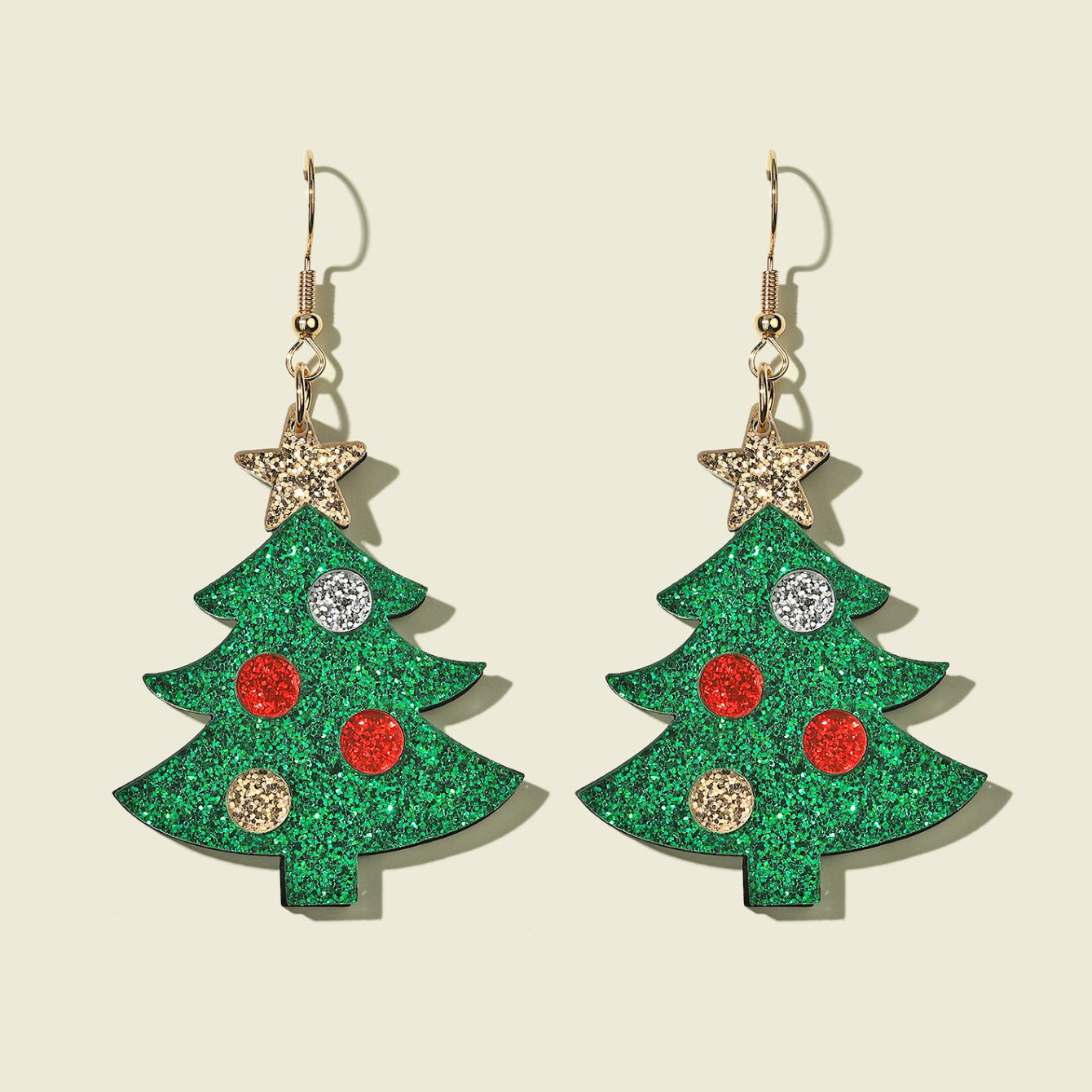 Cute Creative Christmas Tree Elk Acrylic Earrings