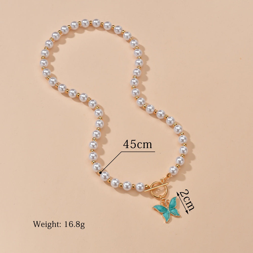 Women's Fairy Pearl Fashion Dripping Oil Alloy Necklaces