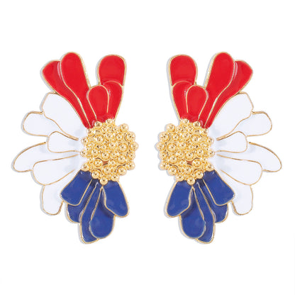 Vintage Alloy Flower Female Temperament Pattern Earrings