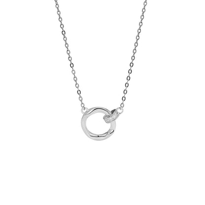 Women's Sterling Sier Mobius Strip Simple Double Necklaces