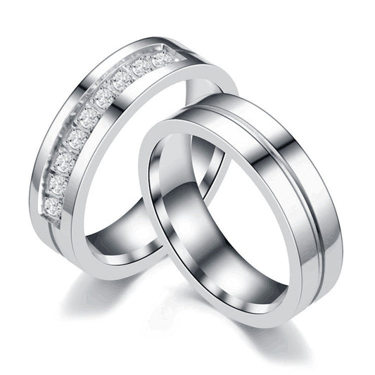 Titanium Steel Colorfast Temperament Pair For Rings