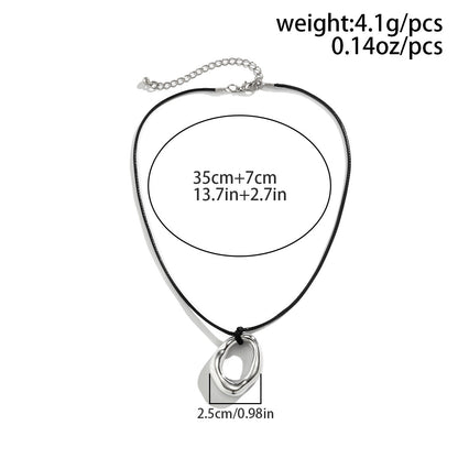 Ornament Simple Geometric Heart Shape Hollow Out Pendant Necklaces