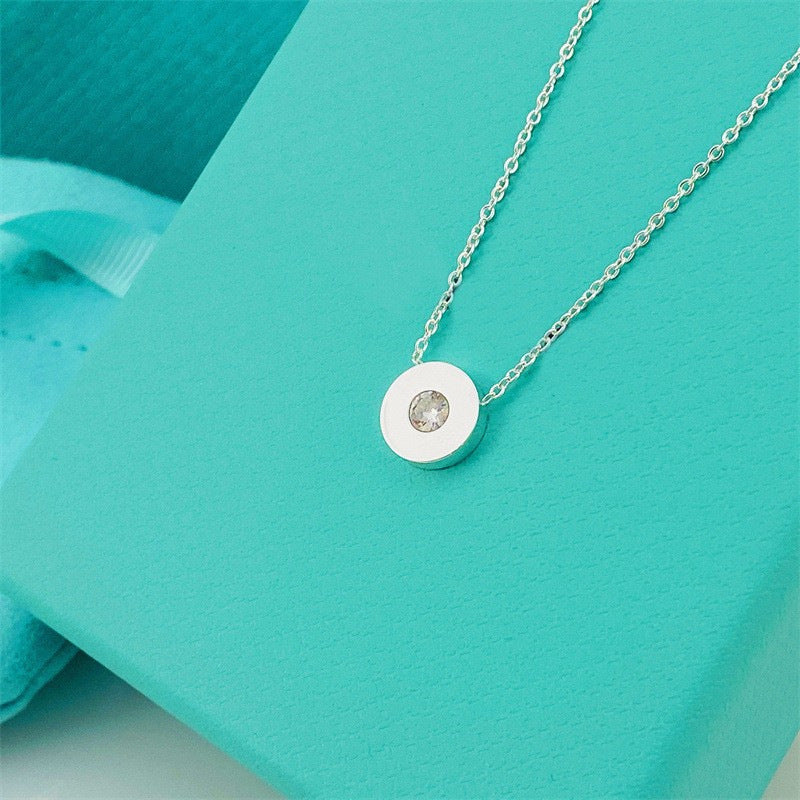 Glossy Full Diamond Smiley Face Pendant Necklaces