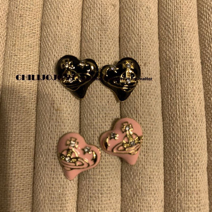 Sweet Cool Enamel Drop Oil Love Earrings