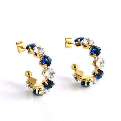 Women's Rhinestone Ear South America Fashionable Golden Titanium Light Rings