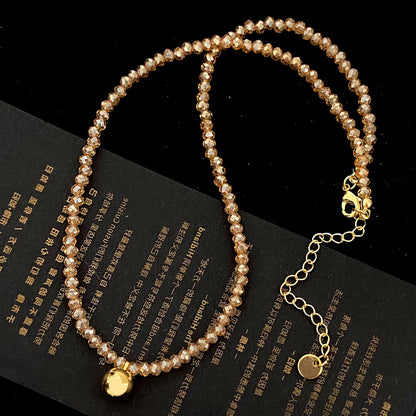 Women's & Men's Protection Glass Pearl Hip Hop Niche Crystal Necklaces