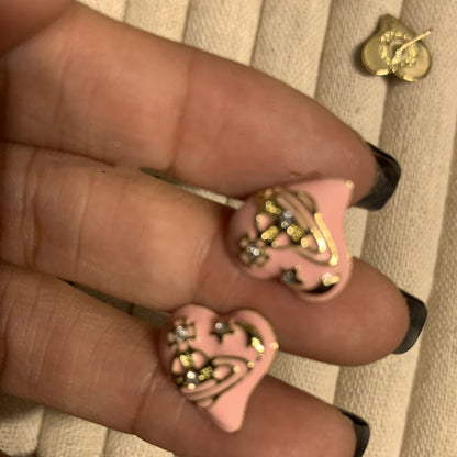 Sweet Cool Enamel Drop Oil Love Earrings