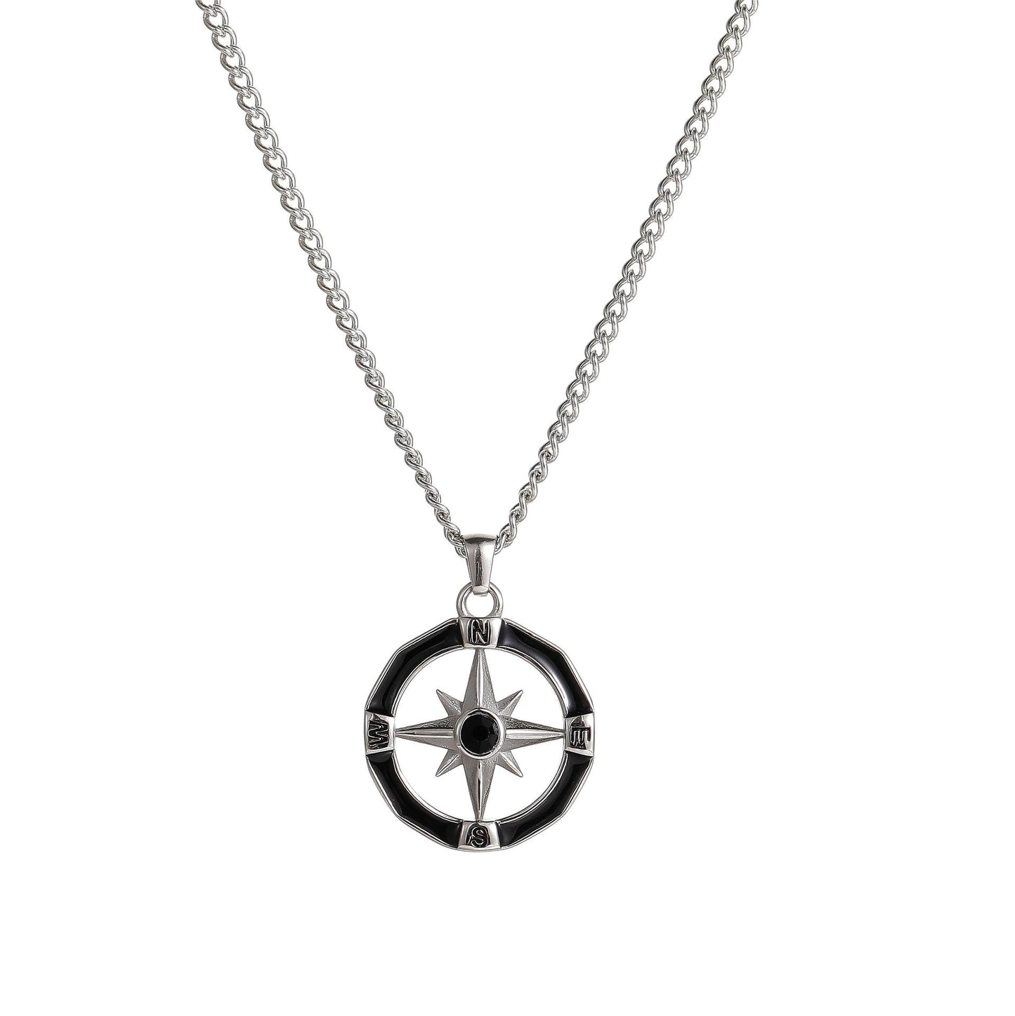 Asterism Compass Fashion Boys Simple High-grade Titanium Necklaces