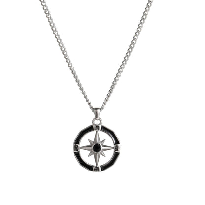 Asterism Compass Fashion Boys Simple High-grade Titanium Necklaces