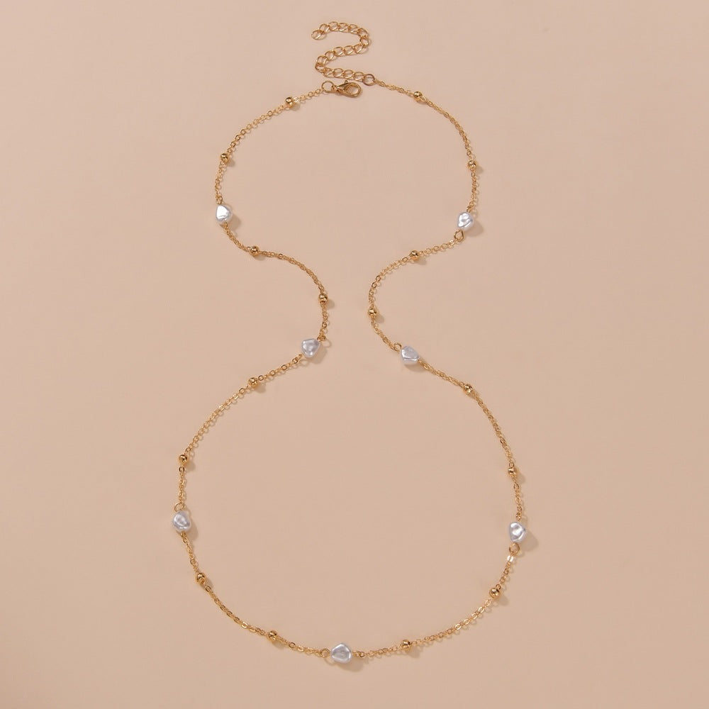Cold Style Irregular Shaped Pearl Long Necklaces