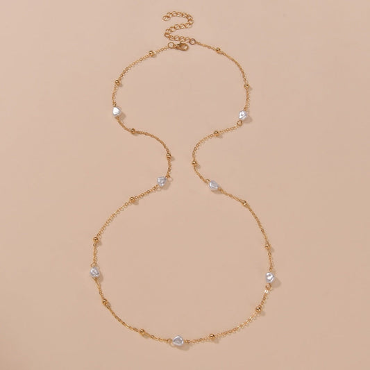 Cold Style Irregular Shaped Pearl Long Necklaces