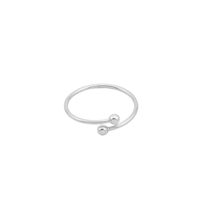 Women's Cold Style Irregular Opening Adjustable Geometric Small Beads Rings