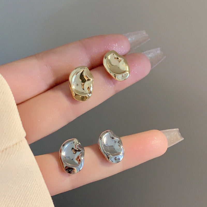 Women's Sier Needle Metallic Irregular Geometric Ear Earrings