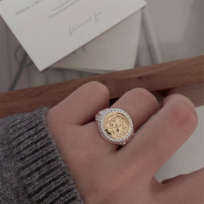 Style Korean Niche Design Pattern Antique Rings
