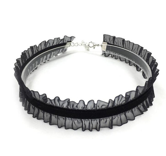 Sweet Collar And Neck Ornament Veet Flounced Clavicle Necklaces