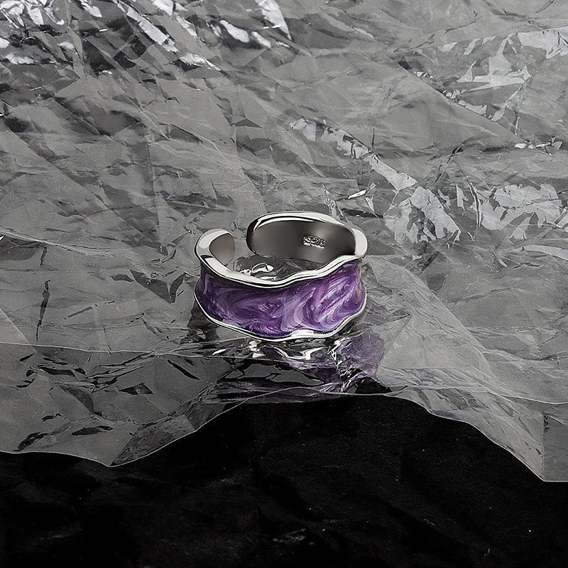 Glazed Resin Female Personality Simple Cold Rings