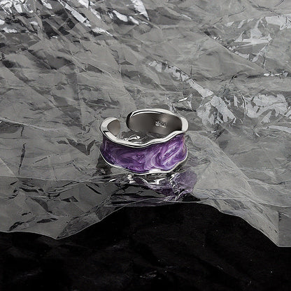 Glazed Resin Female Personality Simple Cold Rings