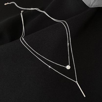 Korean Style Double Layer Twin Design Sense Necklaces