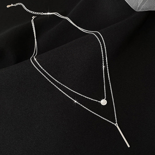 Korean Style Double Layer Twin Design Sense Necklaces