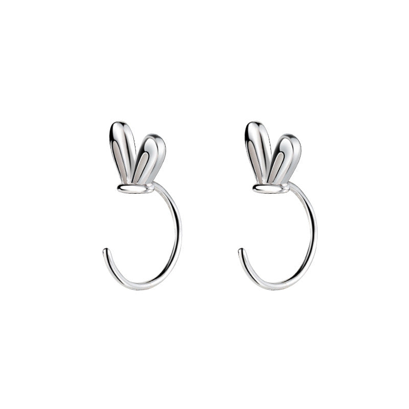 Children's Rabbit Ears Simple Cute Smart Hollow Mini Small Earrings