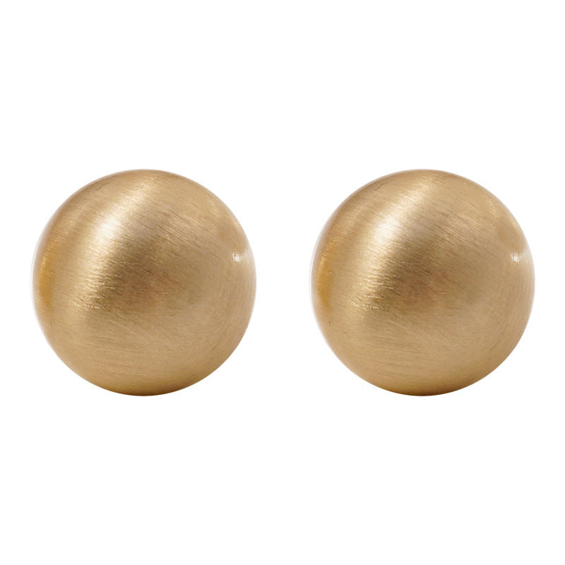 Women's Round Brushed Metal For Retro Personality Earrings