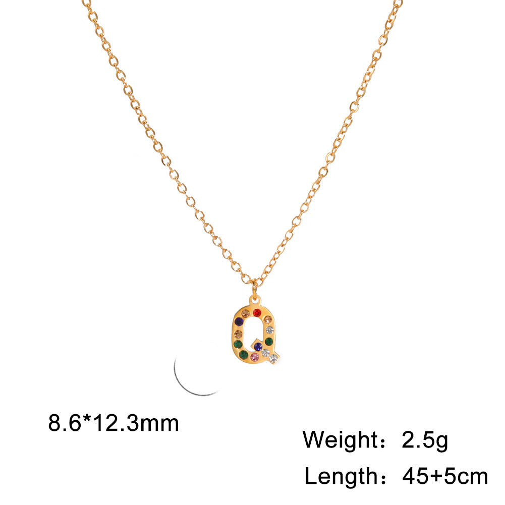 Titanium Steel Light Luxury And Simplicity Colorful Necklaces