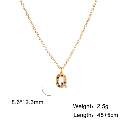 Titanium Steel Light Luxury And Simplicity Colorful Necklaces