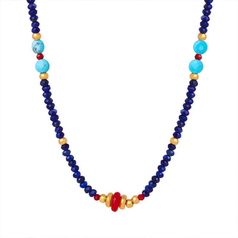 Women's Affordable Luxury Colored Natural Stone Handmade Necklaces