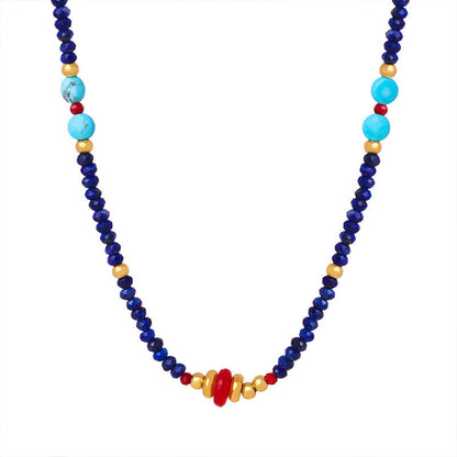 Women's Affordable Luxury Colored Natural Stone Handmade Necklaces