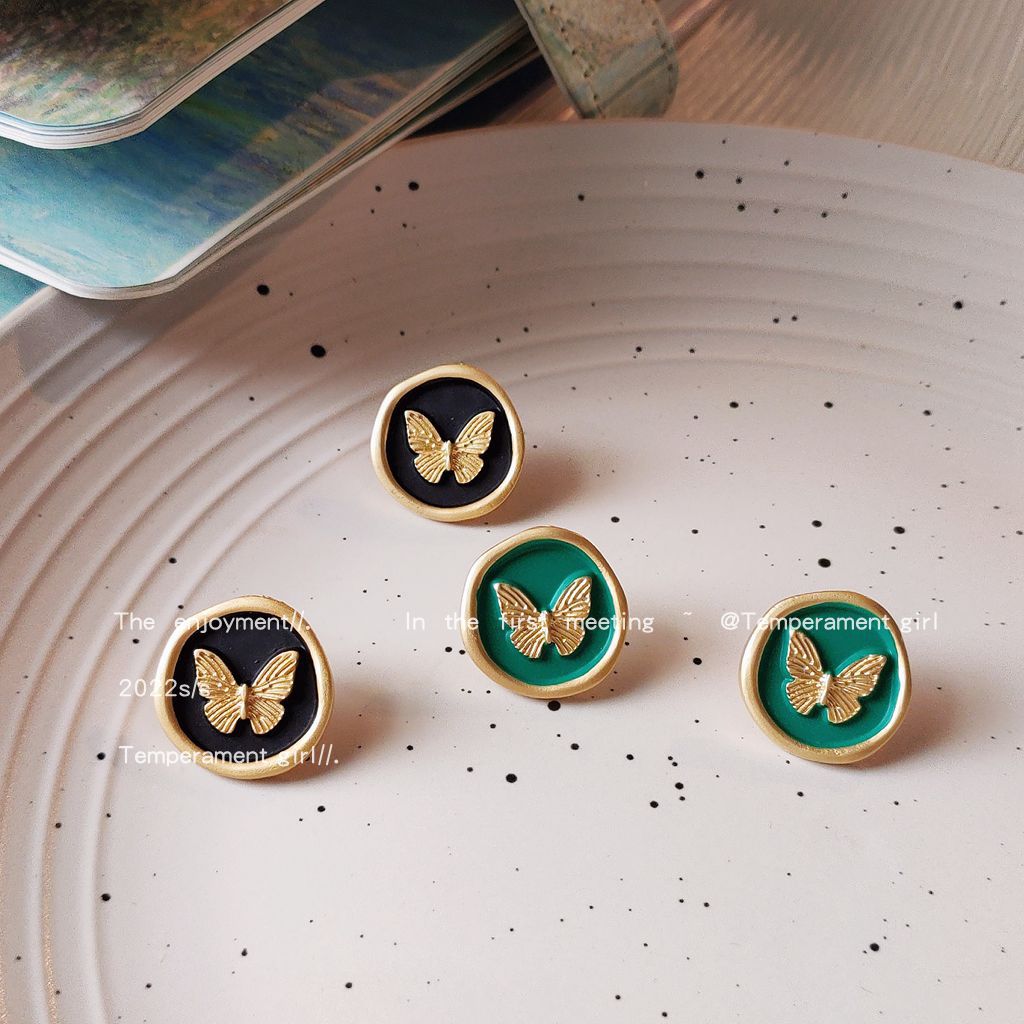 Butterfly Series Sier Needle Creative Female Earrings