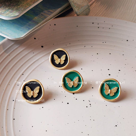 Butterfly Series Sier Needle Creative Female Earrings