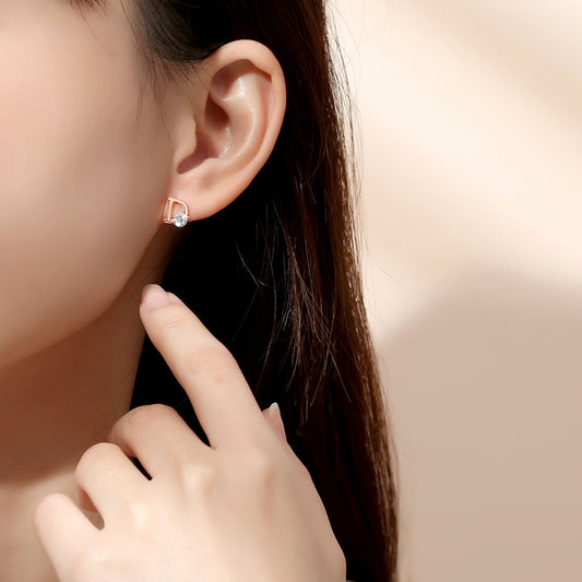 Women's Sier Diamond High-grade Fashion Personalized Minority Earrings