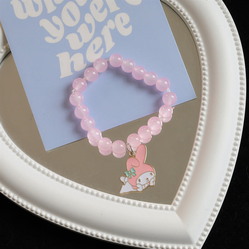 Cartoon Clear White Dog Cute Pink Rabbit Imitation Bracelets