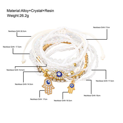 Eye Acrylic Beads Elastic Beaded Combination Bracelets