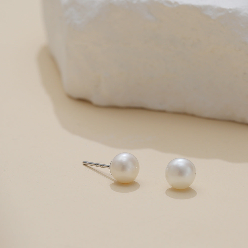 Women's Water Pearl Sier Jewelry Niche Zircon Rings