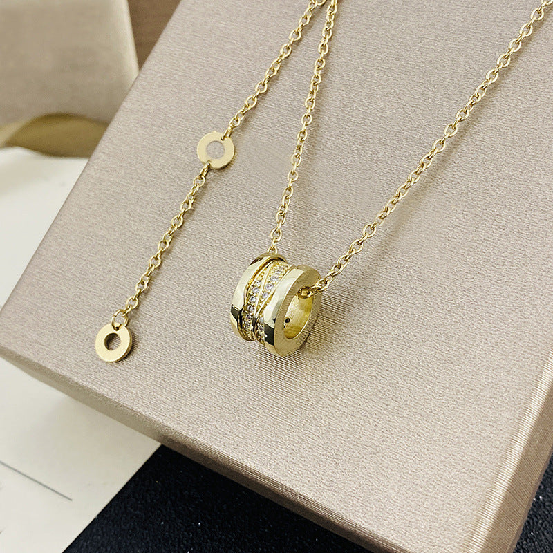 Women's & Men's Ceramic High Version Spring Full Diamond Small Waist Necklaces