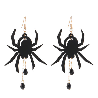Female Gothic Dark Bat Spider Pumpkin Earrings