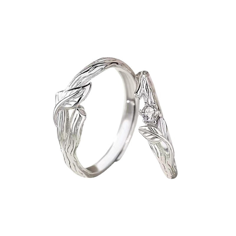 Women's & Men's And One Pair Trendy Fashion Leaves Valentine's Rings