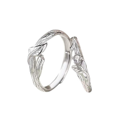 Women's & Men's And One Pair Trendy Fashion Leaves Valentine's Rings