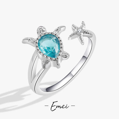 Fashionable Elegant Ocean Series Turtle Summer Seaside Rings