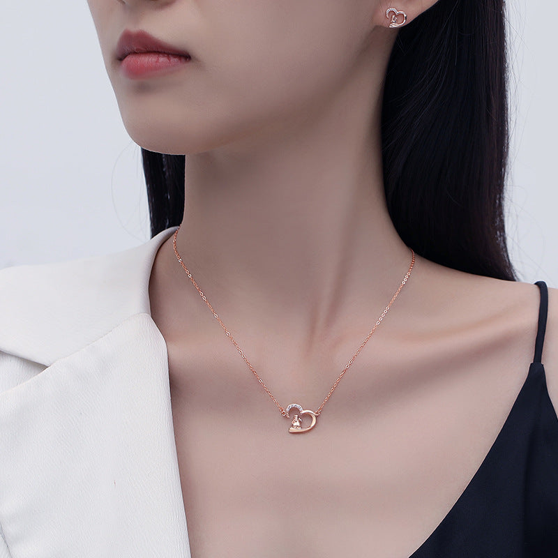 Female Design Sense Heart Shape With Necklaces