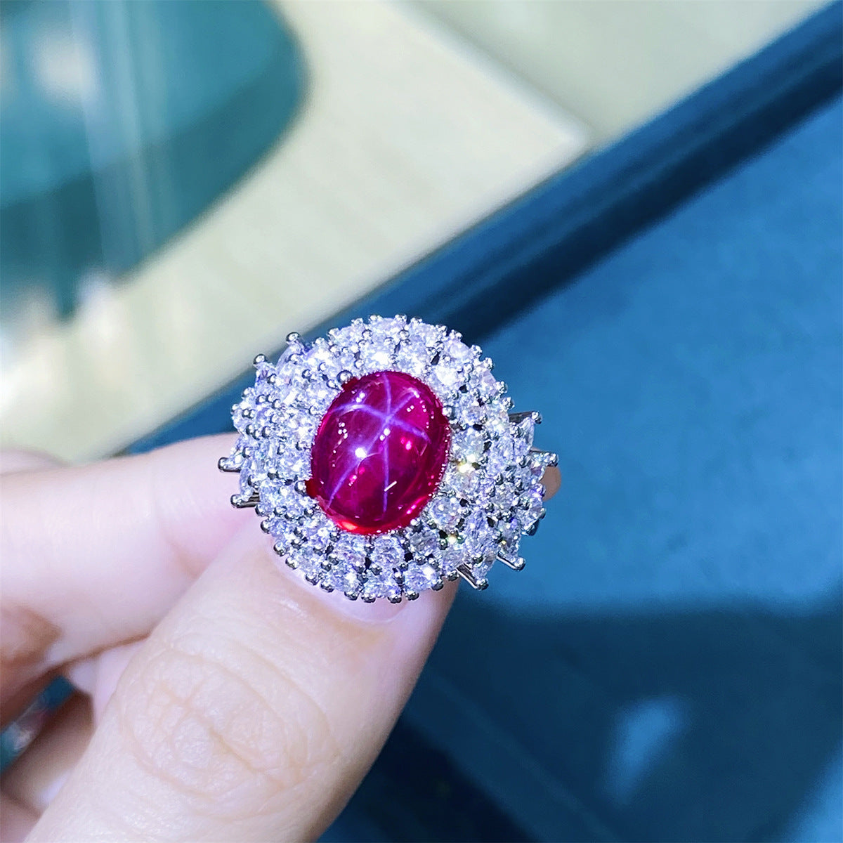 Pigeon Blood Full Diamond Open Female Rings