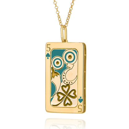 Tarot Pendant Playing Card Sweater Chain Necklaces