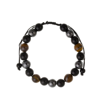 Women's Tigereye Beaded Yoga Sports Haematite Stretch Bracelets