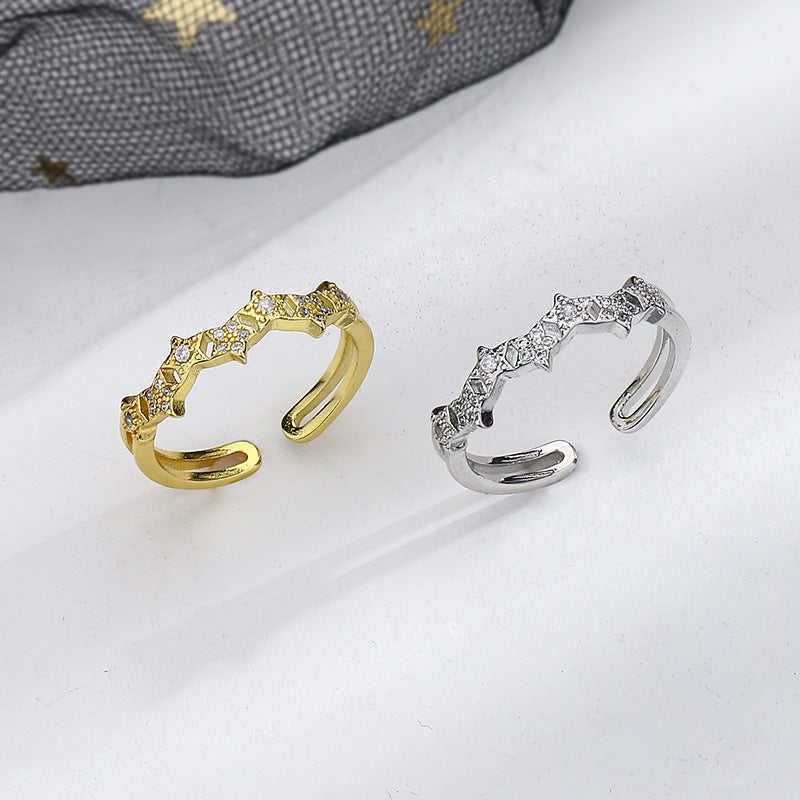 Exquisite Full Diamond Super Fairy Shining Star Rings