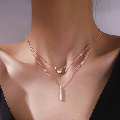 Korean Style Double Layer Twin Design Sense Necklaces